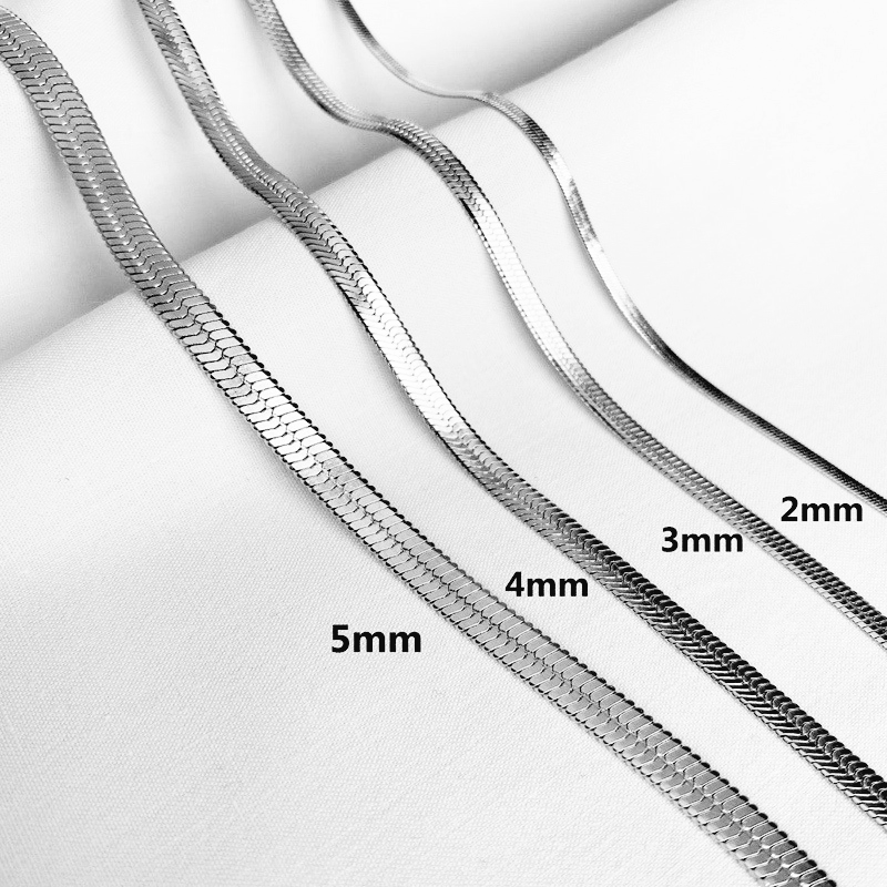 Silver Herringbone Necklace