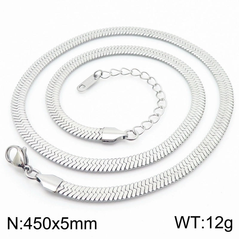 Silver Herringbone Necklace