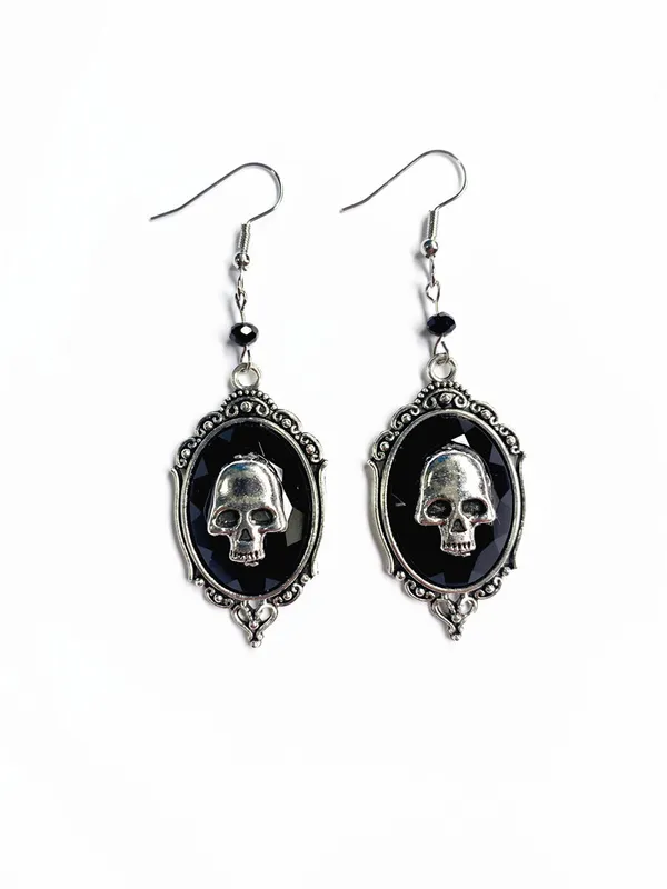 Gothic Skull or Bat Earrings