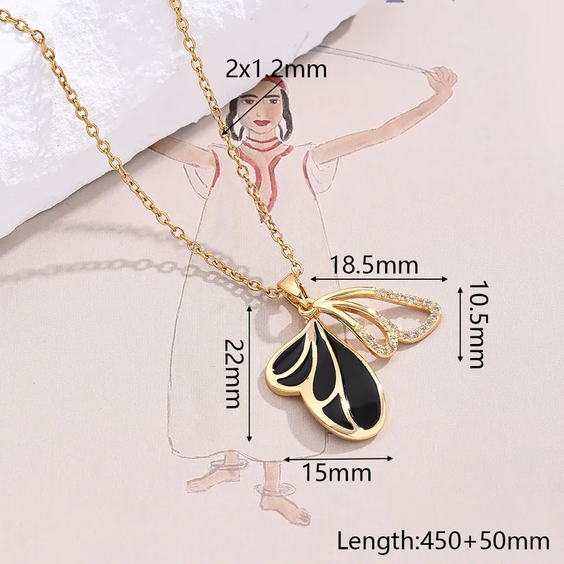 Black Butterfly Wing Necklace