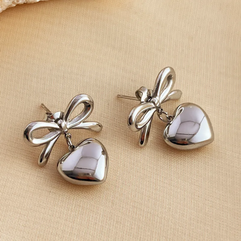 Kali Heart & Bow Earrings