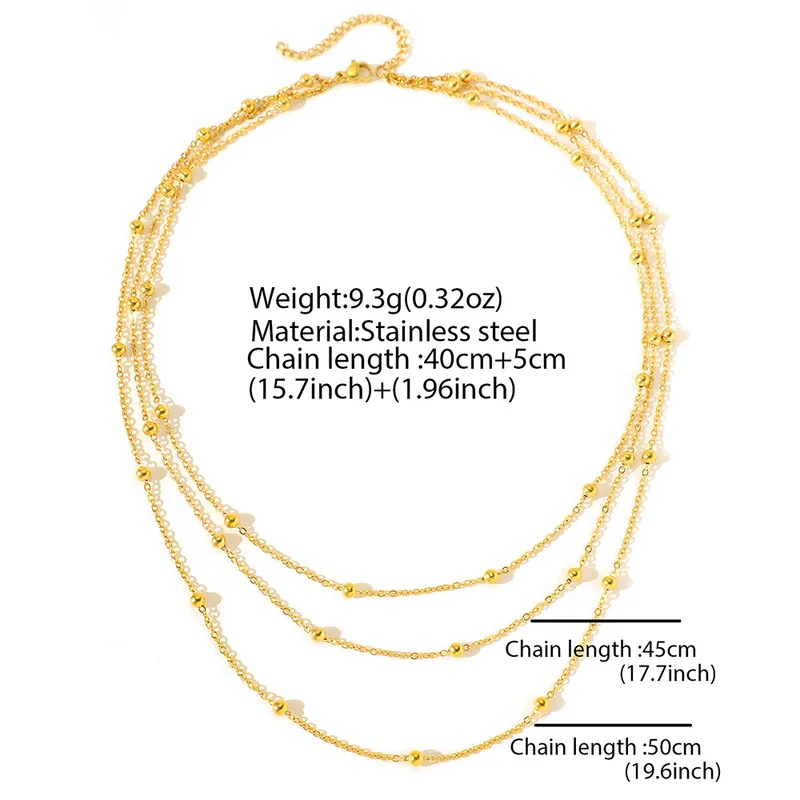 Beaded Triple Layered Necklace