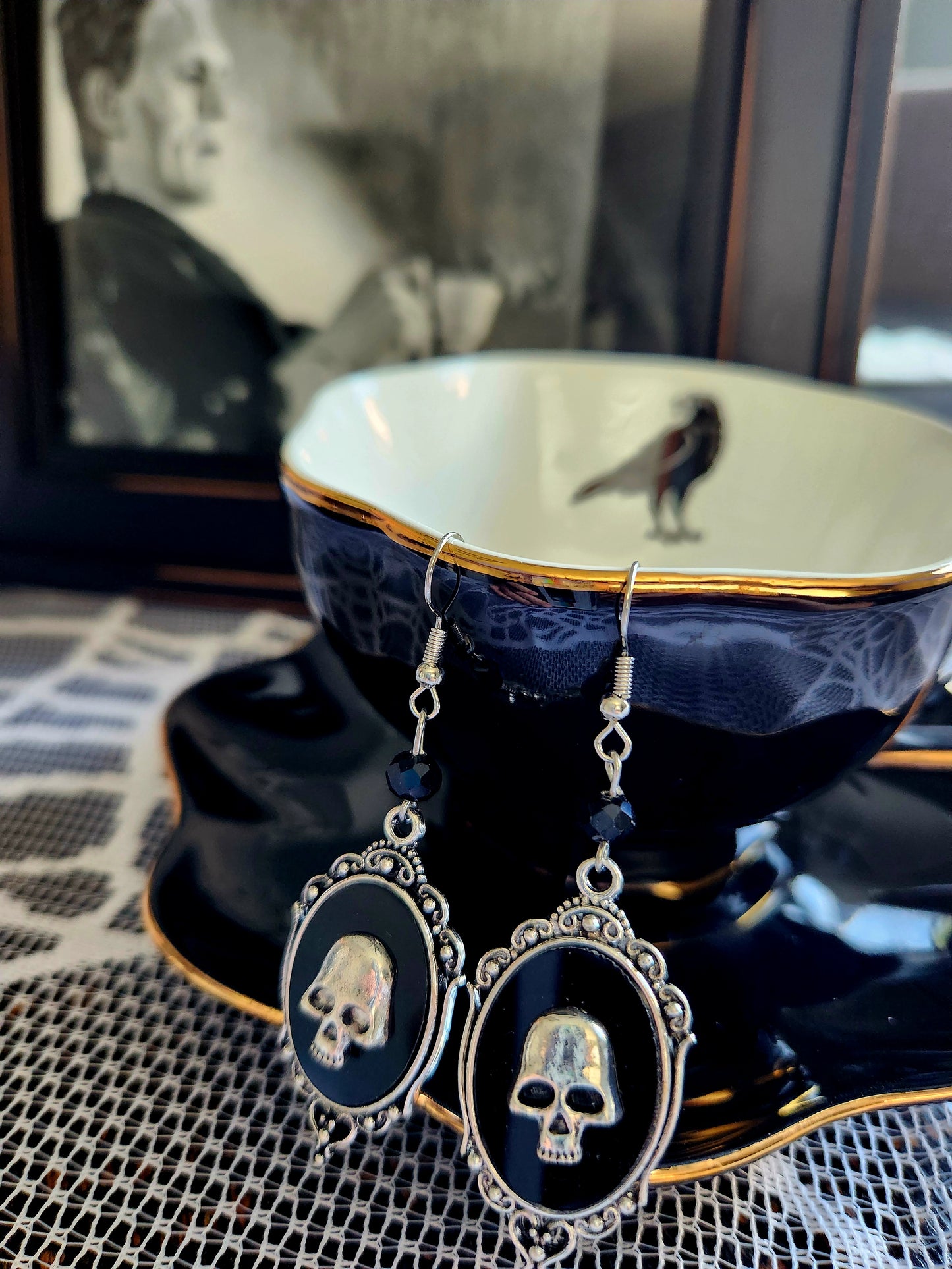Gothic Skull or Bat Earrings