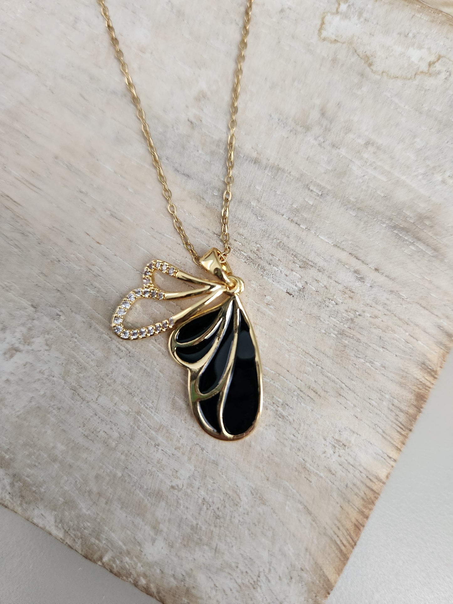Black Butterfly Wing Necklace