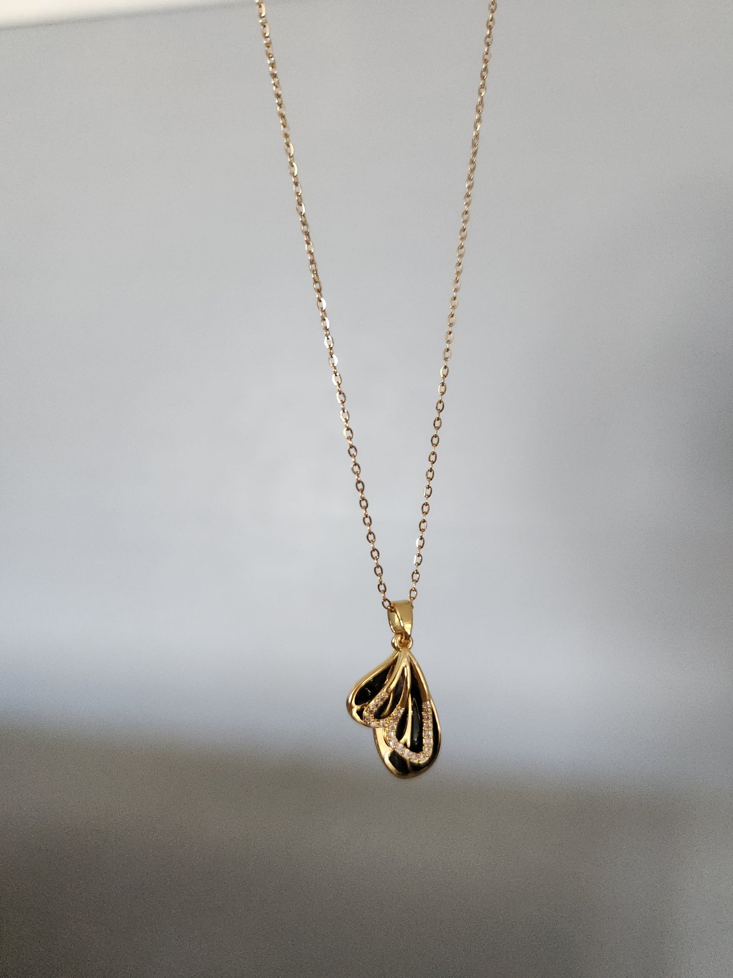Black Butterfly Wing Necklace
