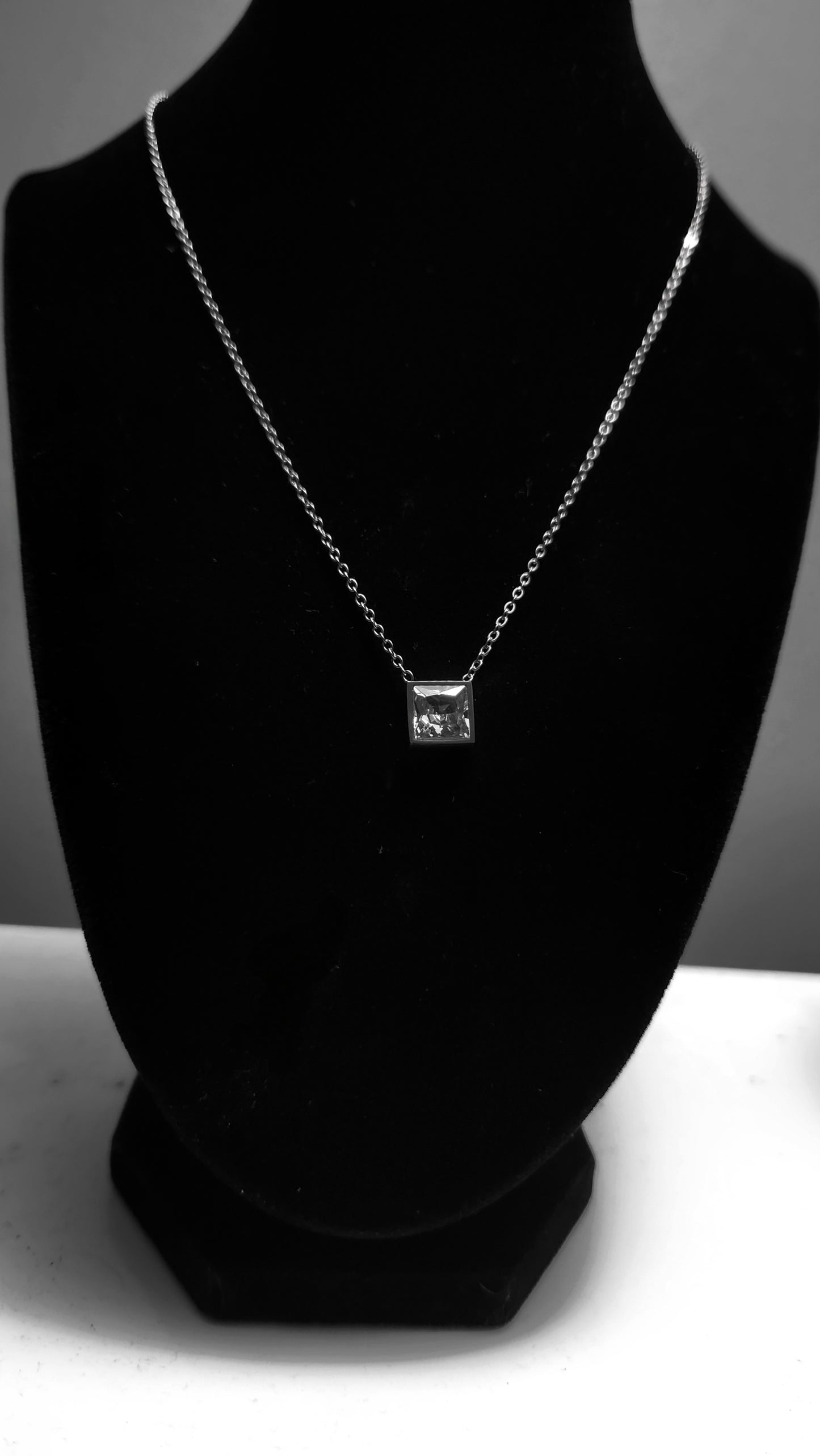 Jolie Square Pendant Necklace