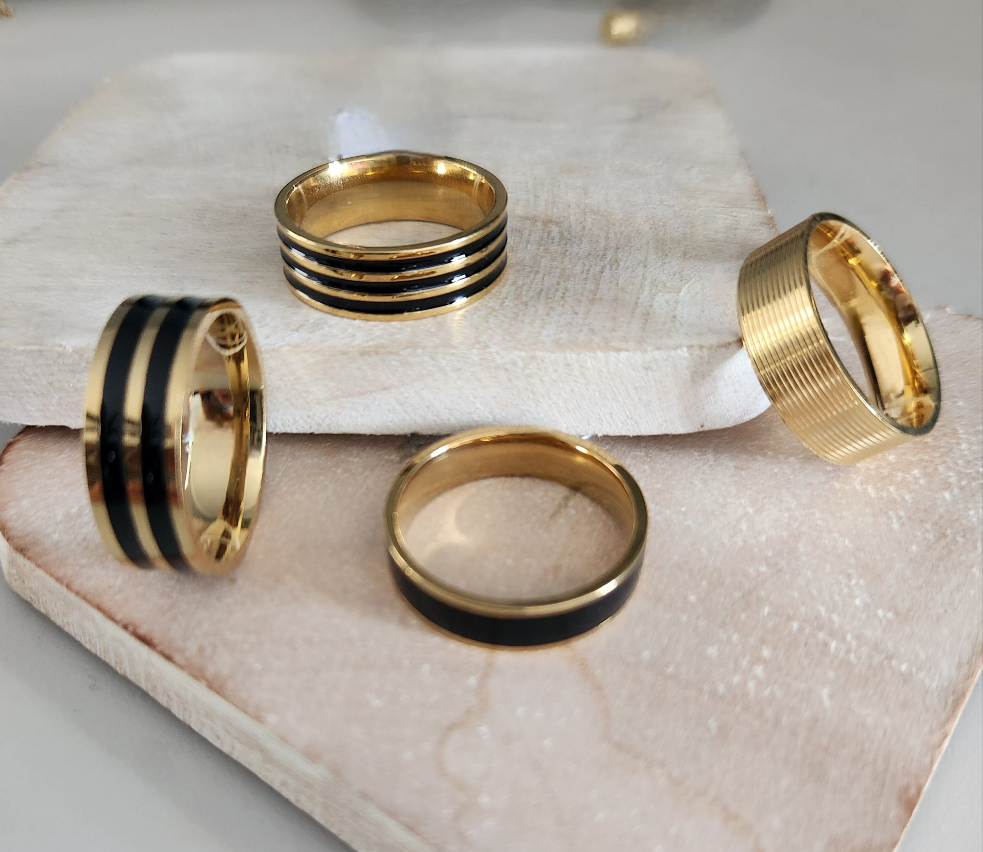 Men's Gold & Black Bands
