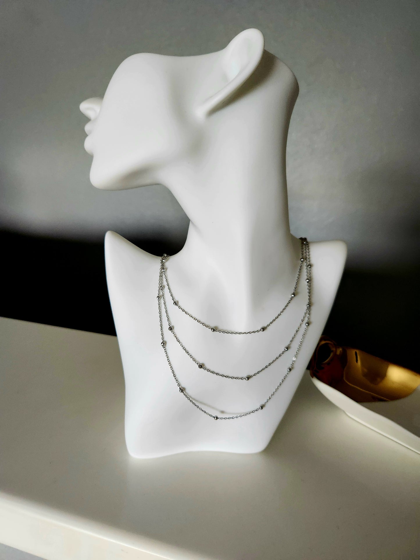Beaded Triple Layered Necklace