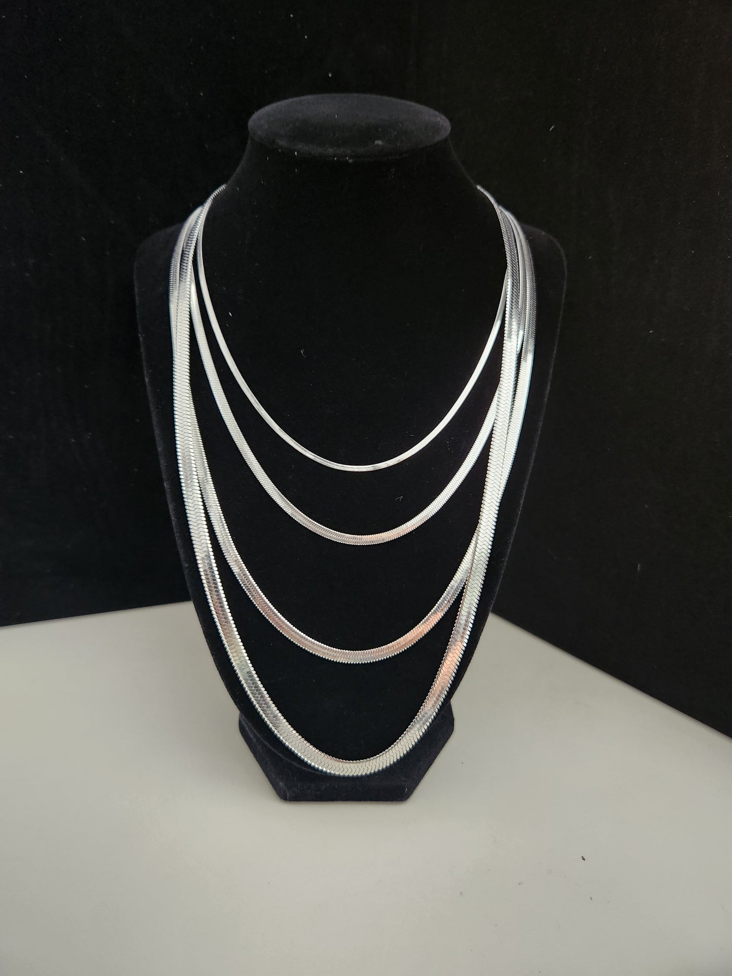 Silver Herringbone Necklace