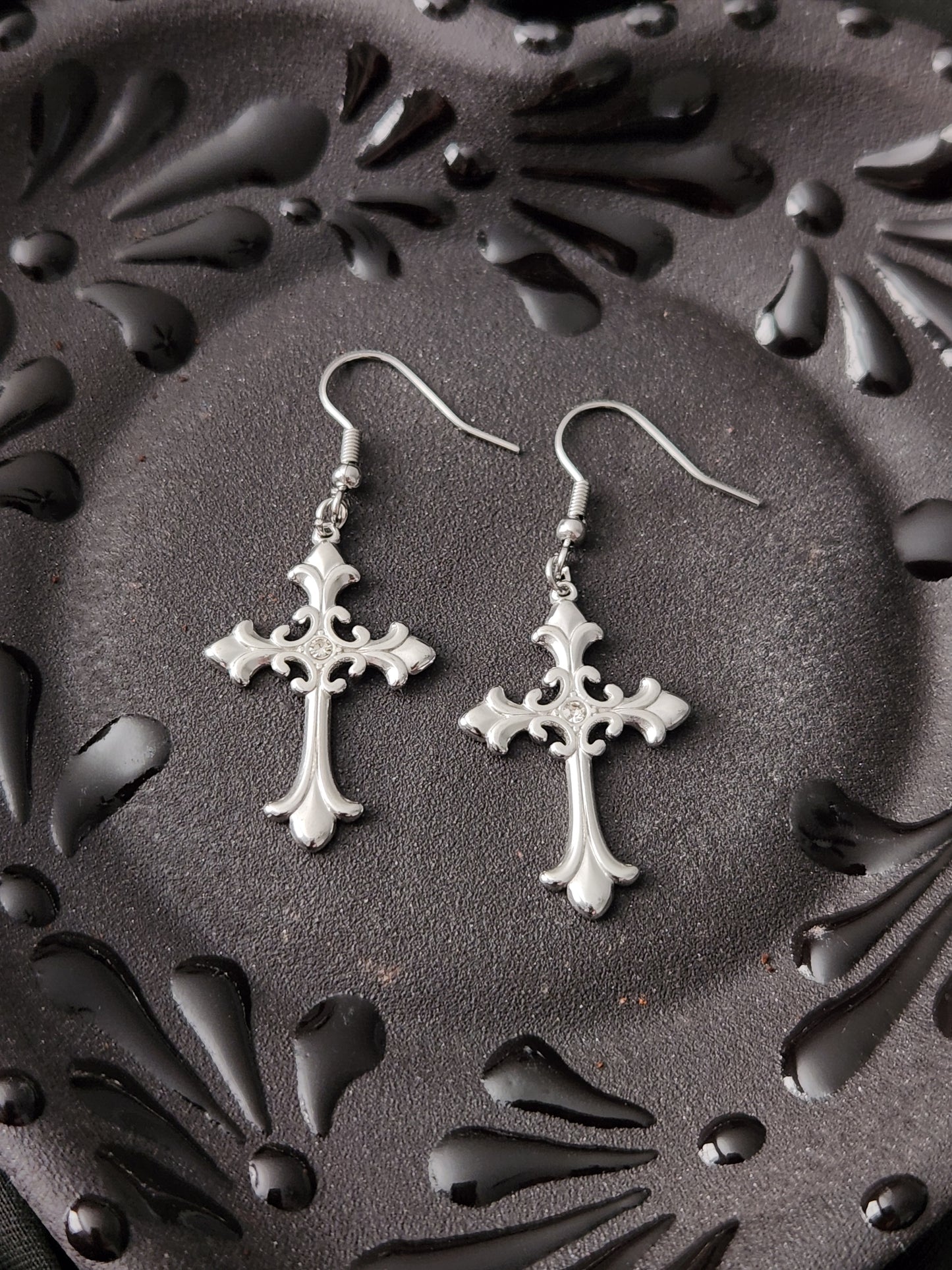 Cross Drop Earrings