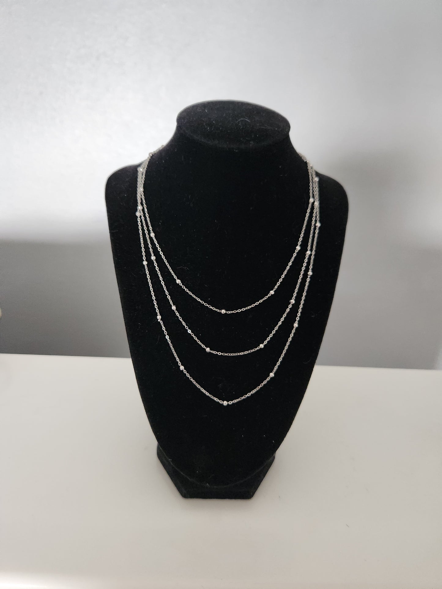 Beaded Triple Layered Necklace