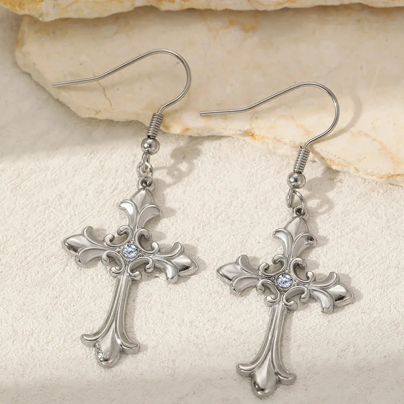 Cross Drop Earrings