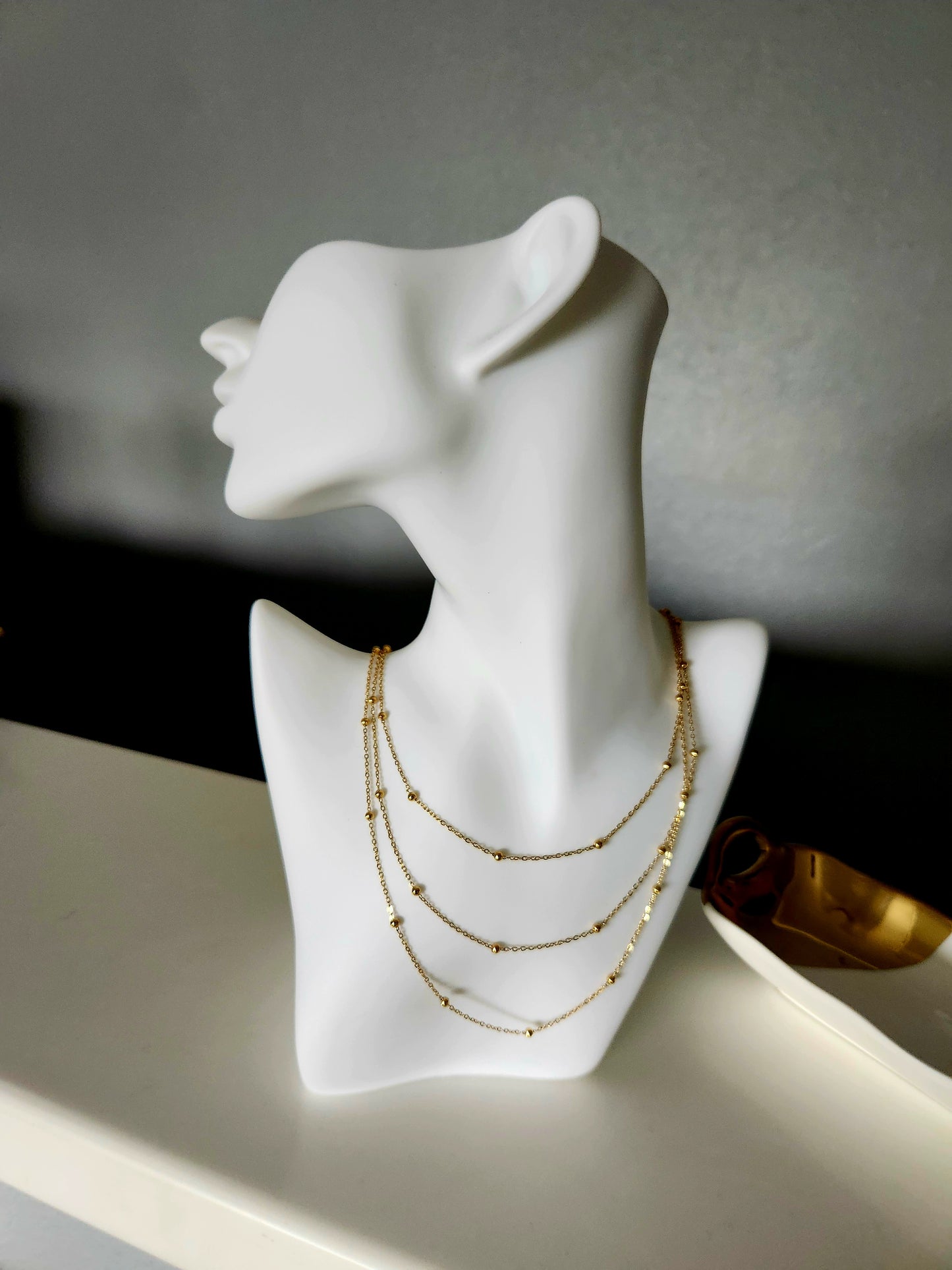 Beaded Triple Layered Necklace