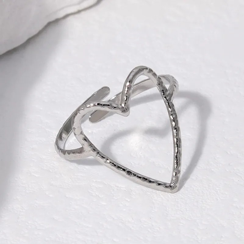 Silver Open Heart Ring