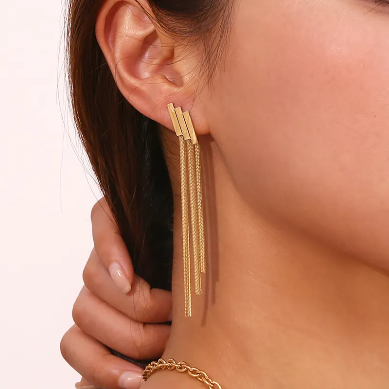 Gold Tassel Earrings