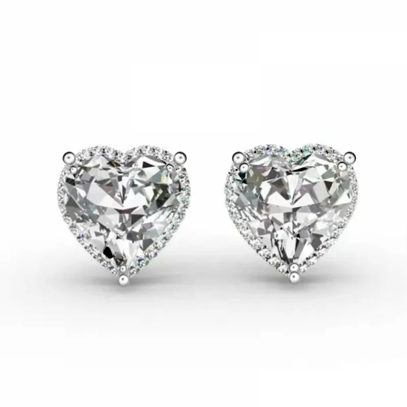 Crystal Heart Stud Earrings