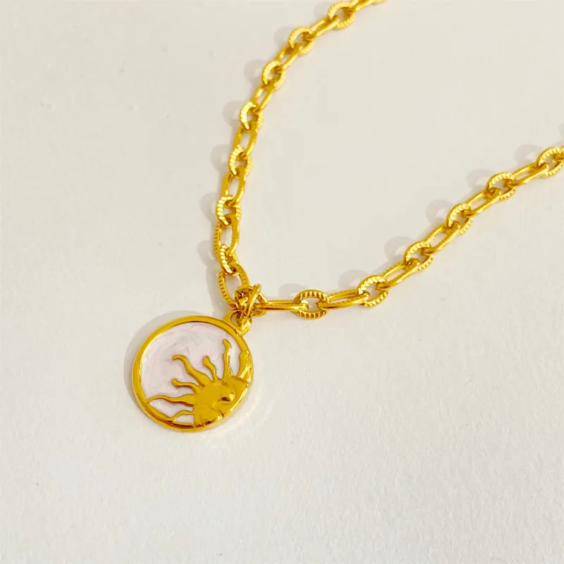 Sun or Moon Pendant Necklace