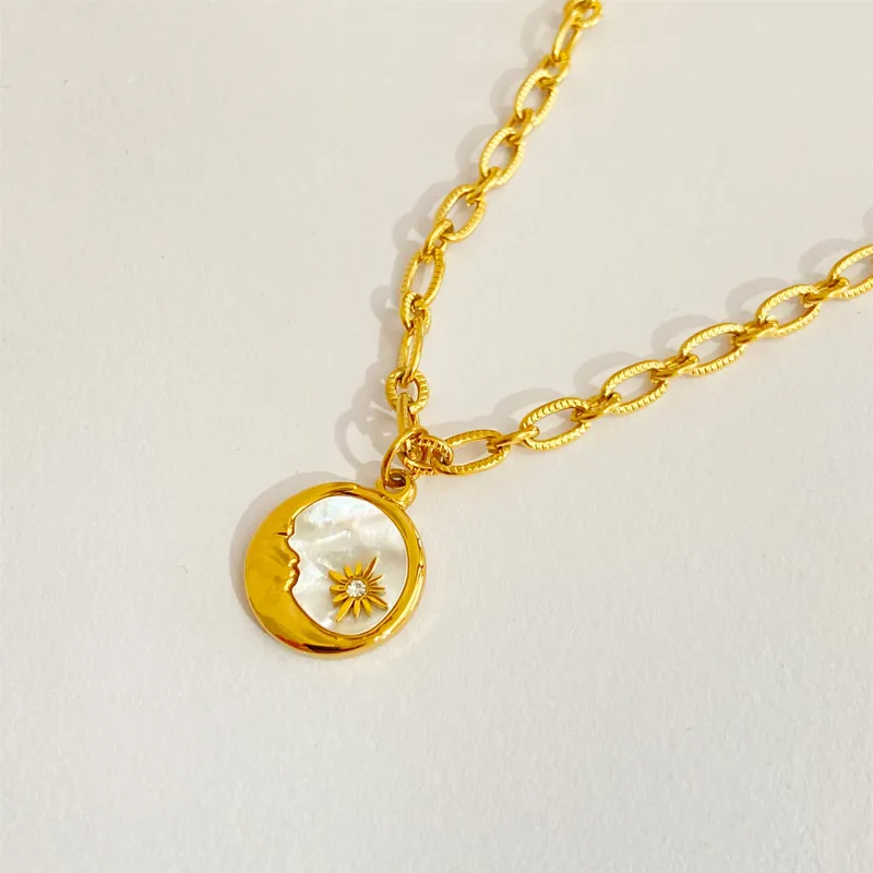 Sun or Moon Pendant Necklace