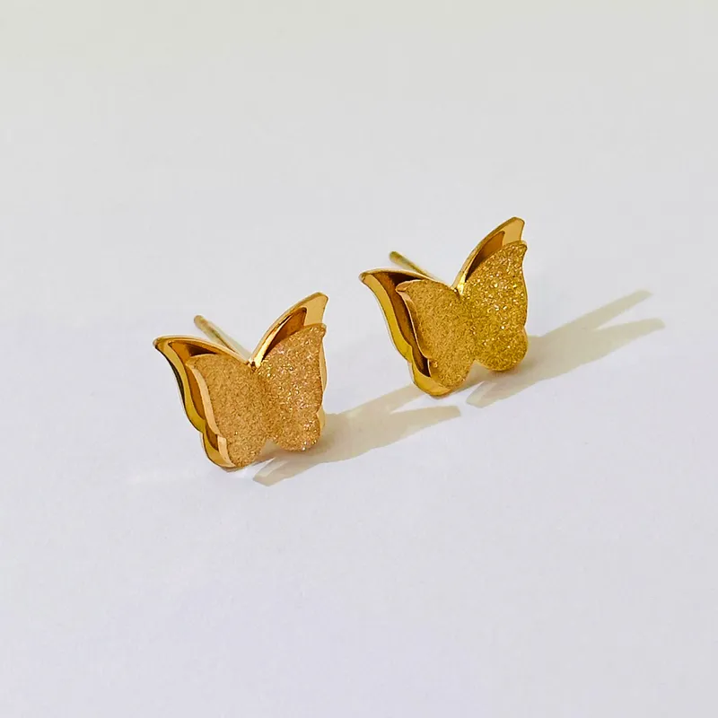 Frosted Butterfly Earring