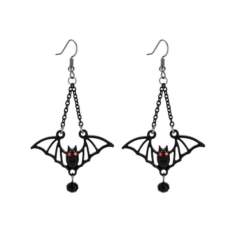 Batty Black Drop Earrings