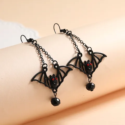 Batty Black Drop Earrings