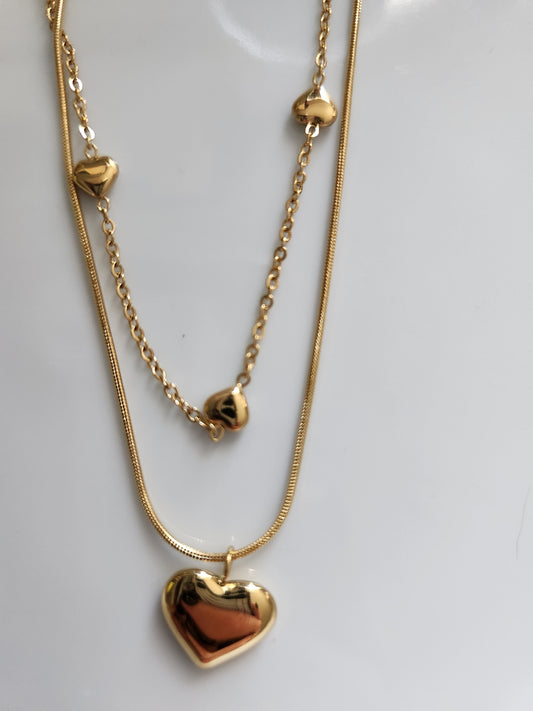 Heart layered necklace