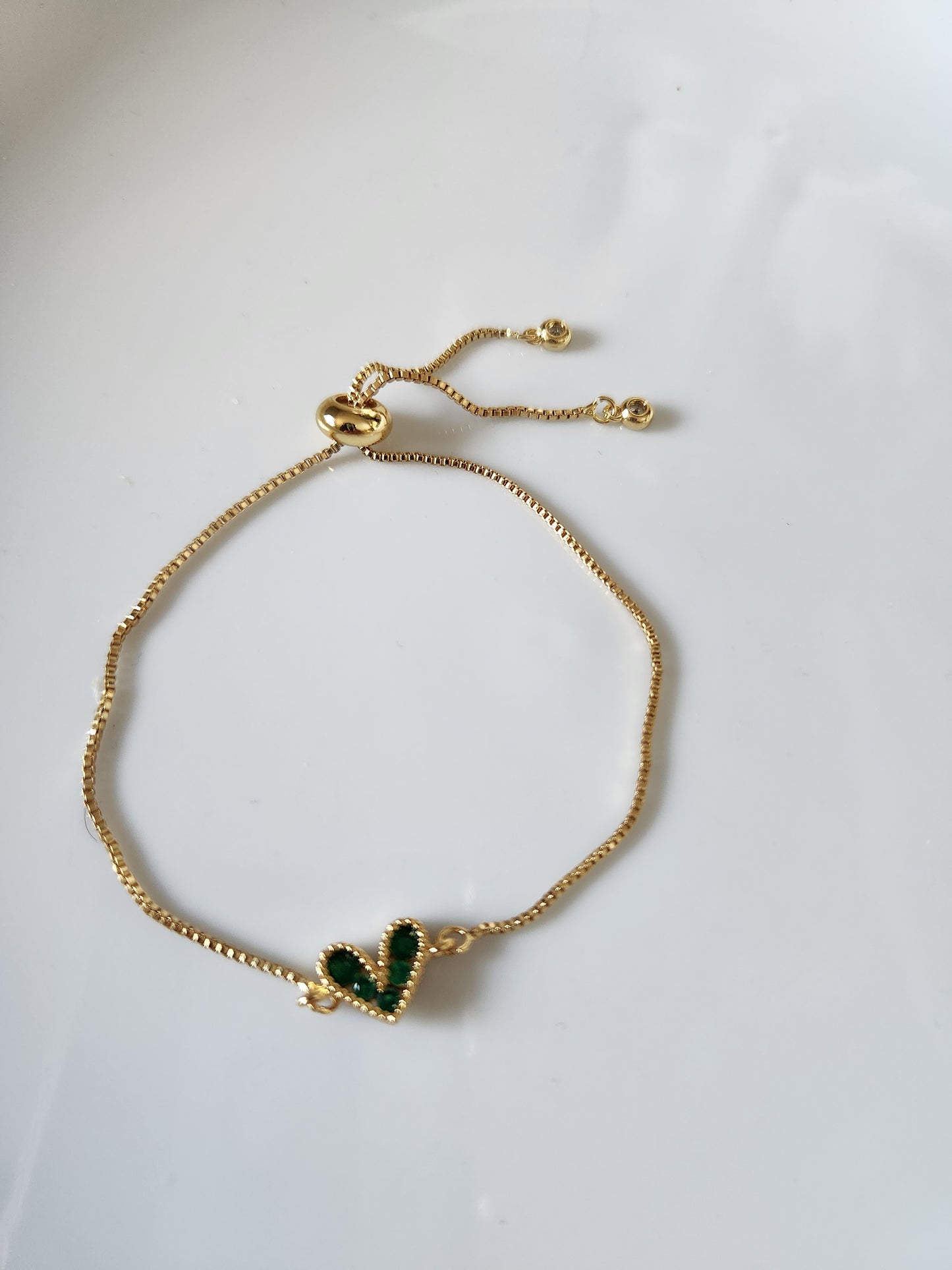 Lita Green Heart Bracelet