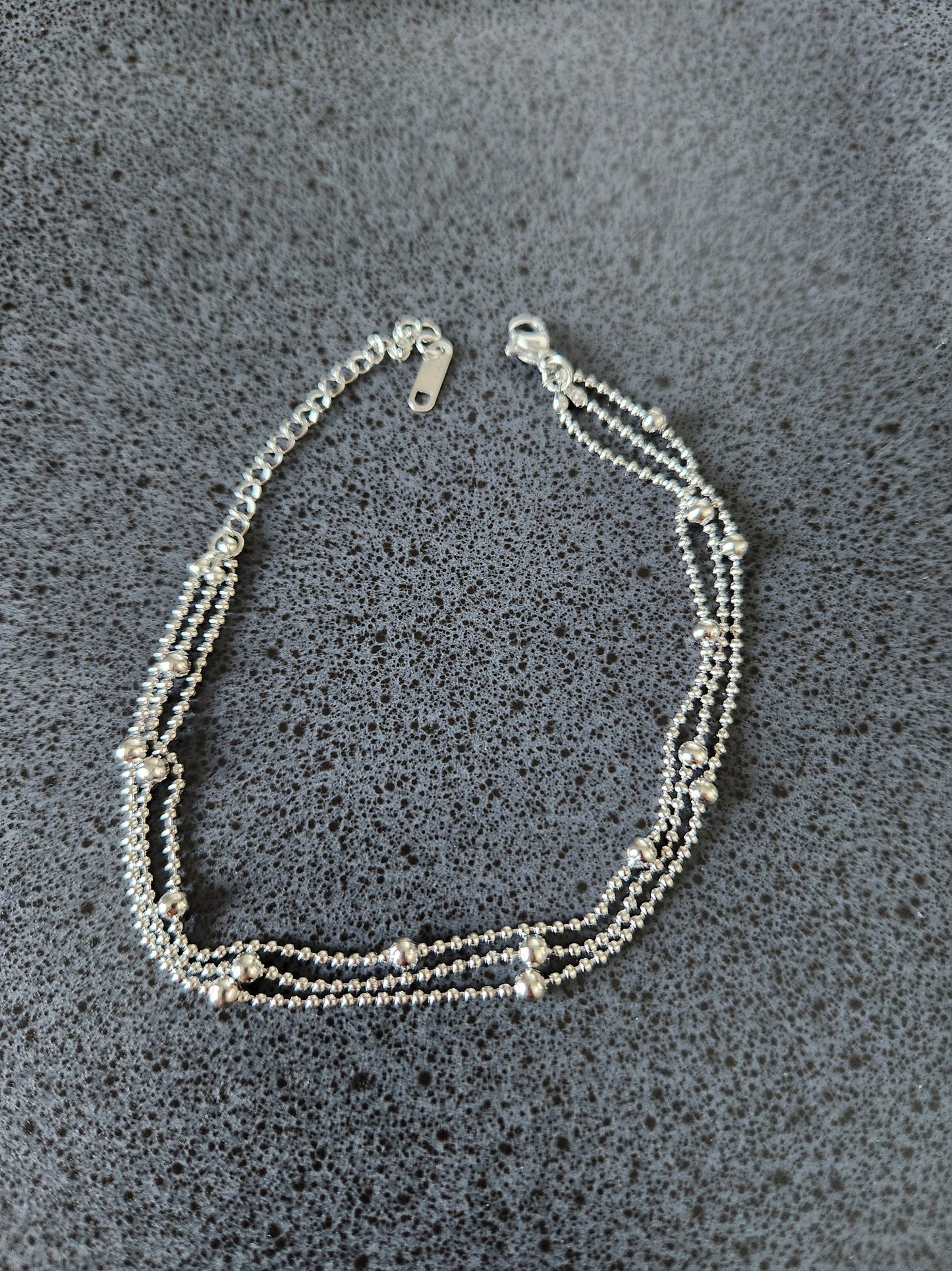 Shanti Layered Anklet Silver