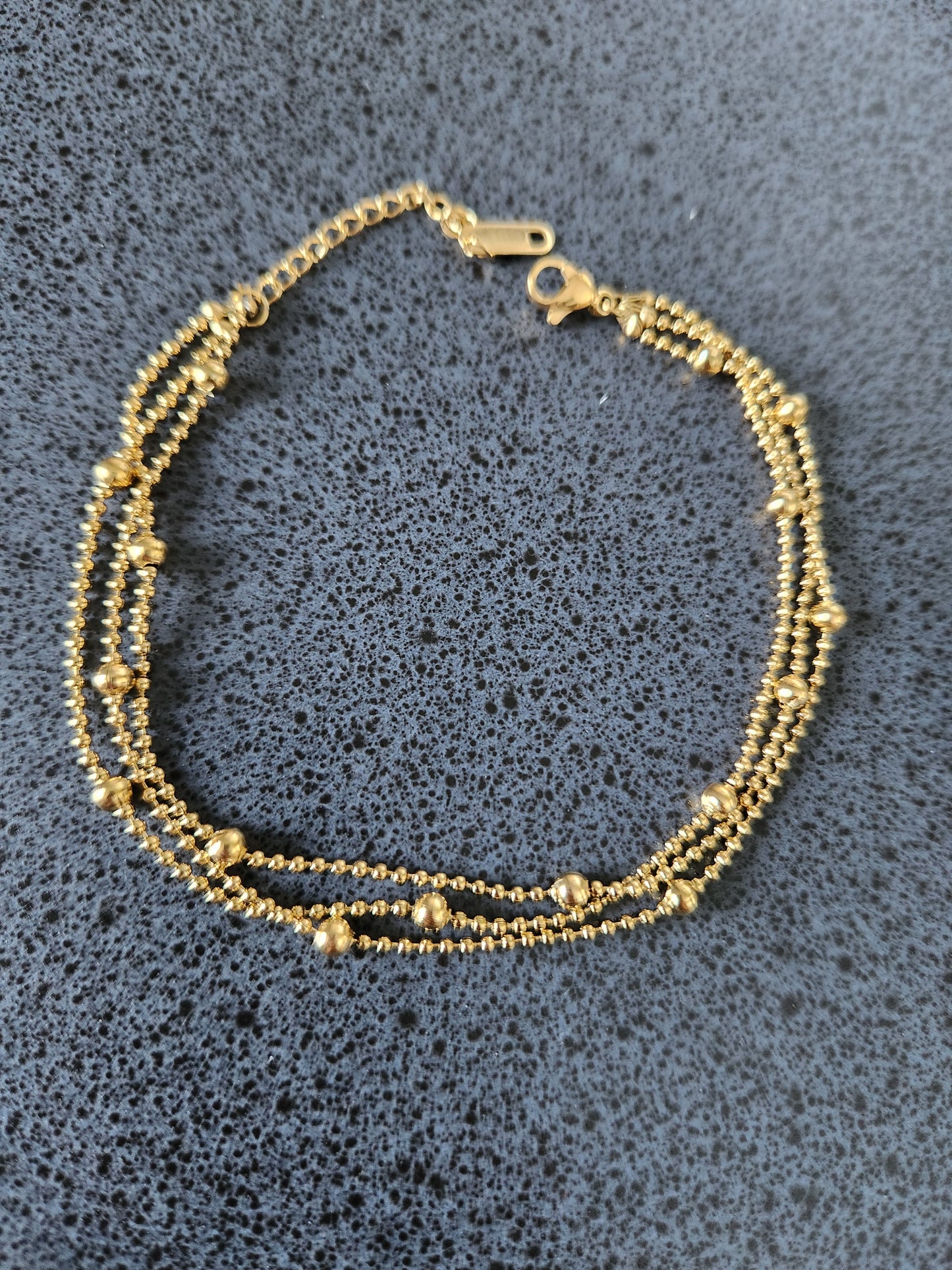 Shanti Layered Anklet Gold