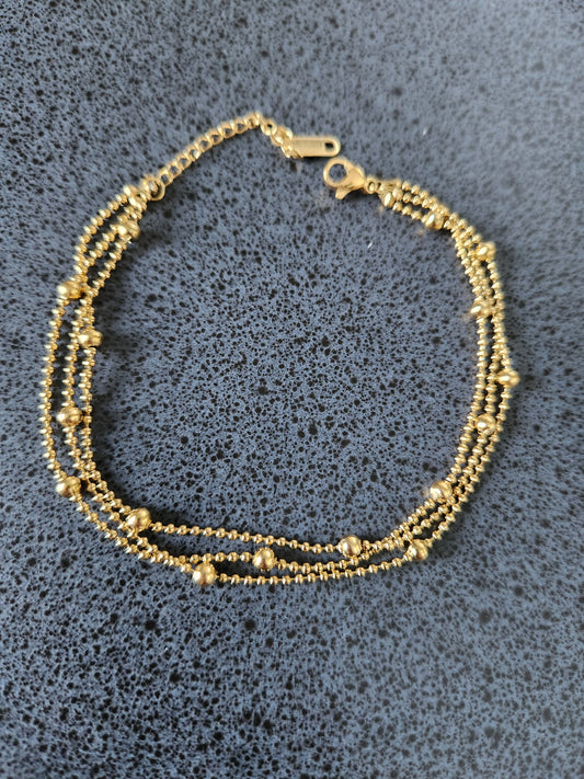 Shanti Layered Anklet Gold