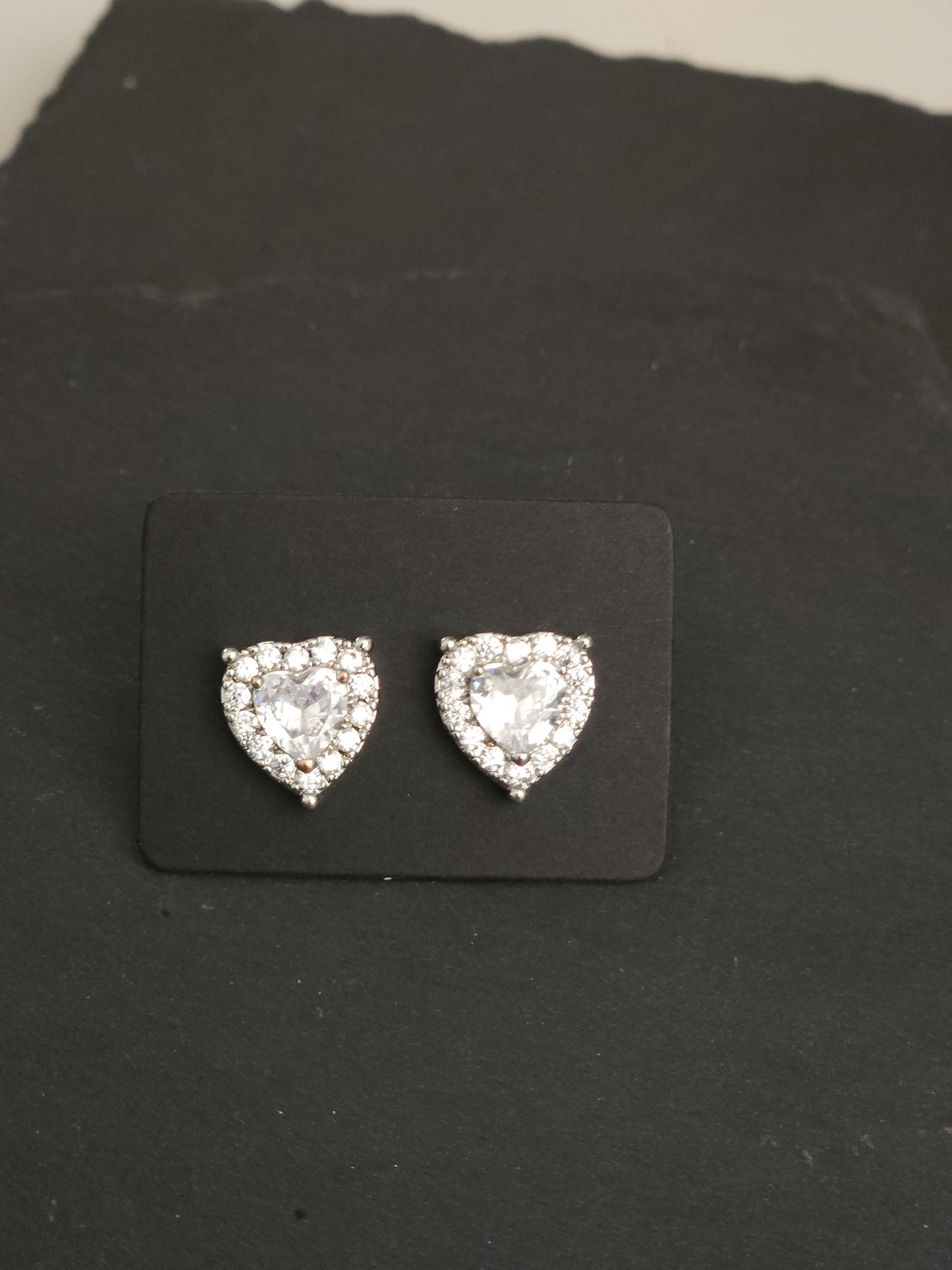 Crystal Heart Stud Earrings