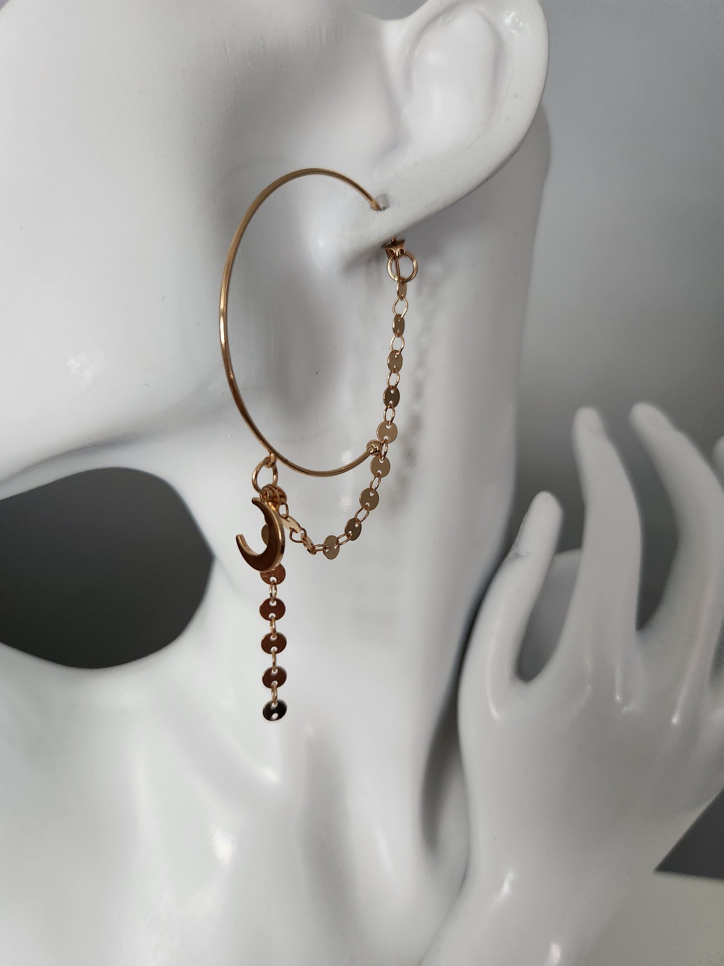 Luna Drop Hoop Earrings