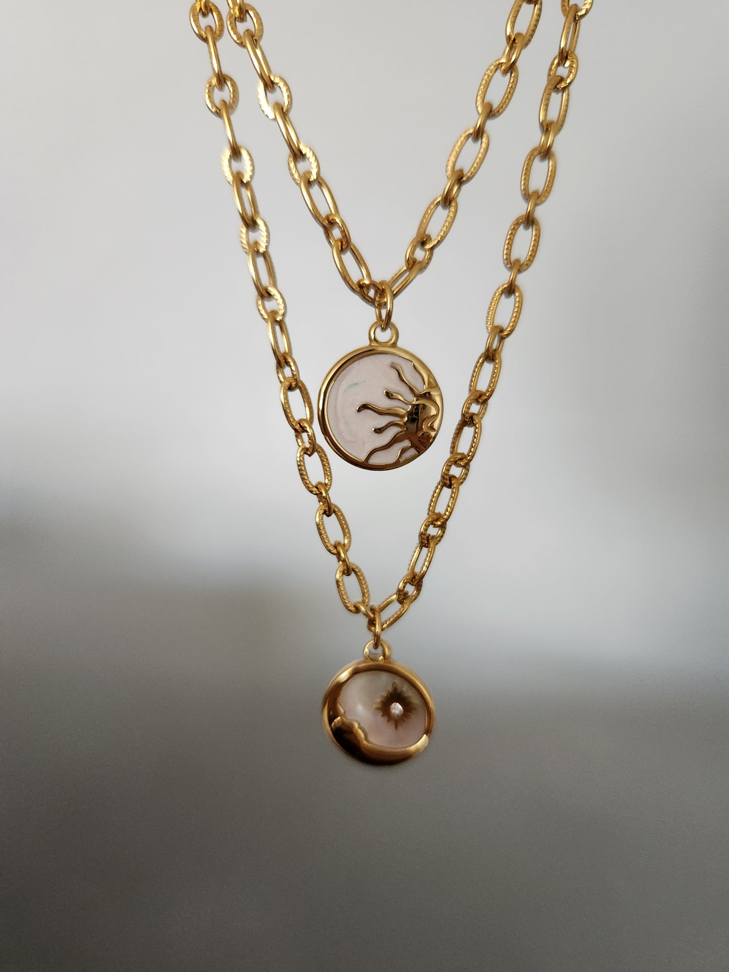 Sun or Moon Pendant Necklace