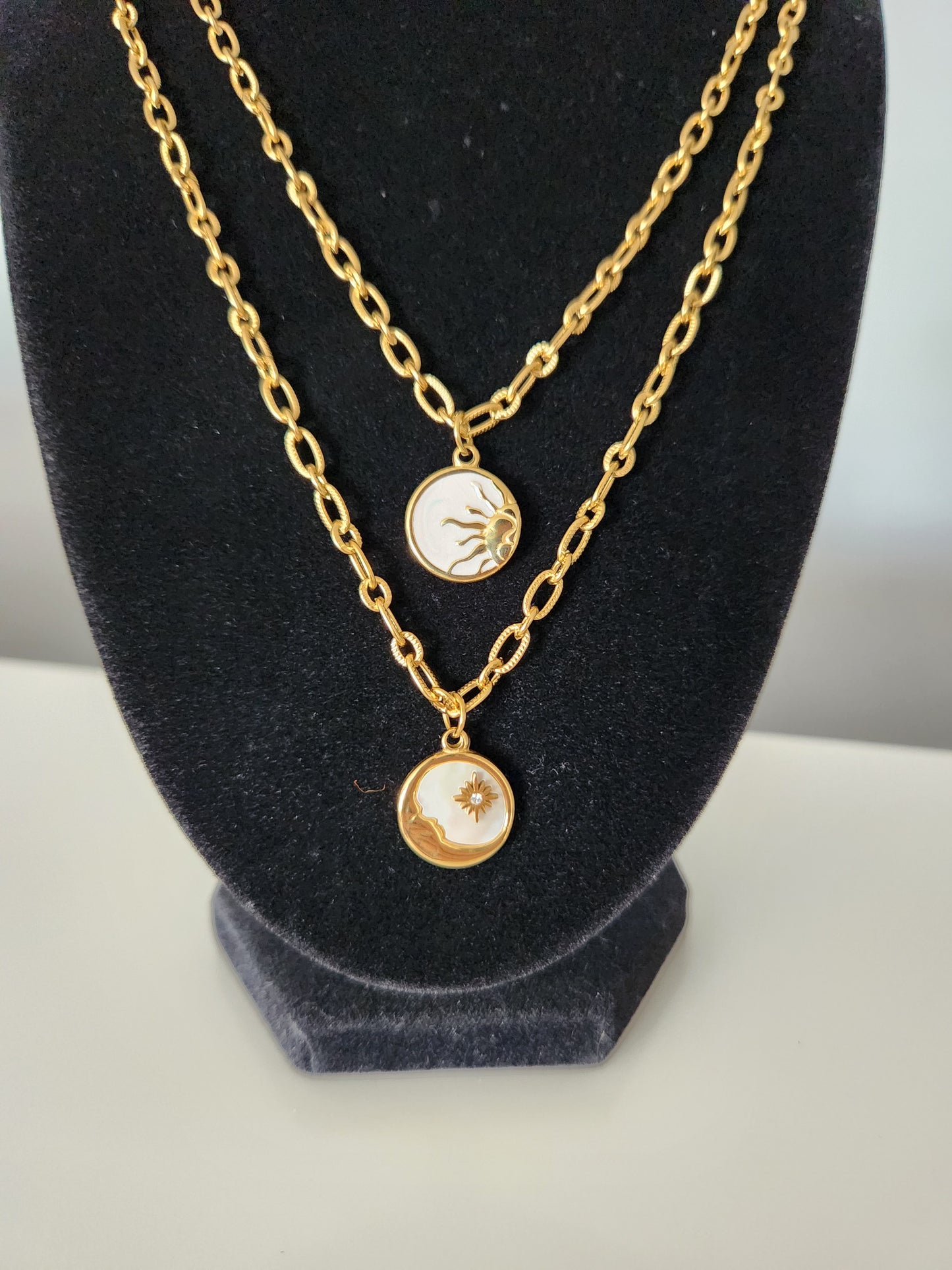 Sun or Moon Pendant Necklace