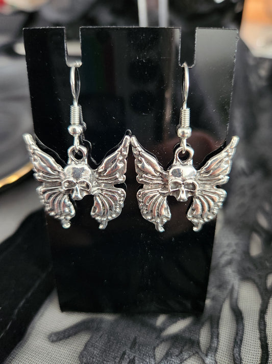 Butterfly Skull Drop Earrings