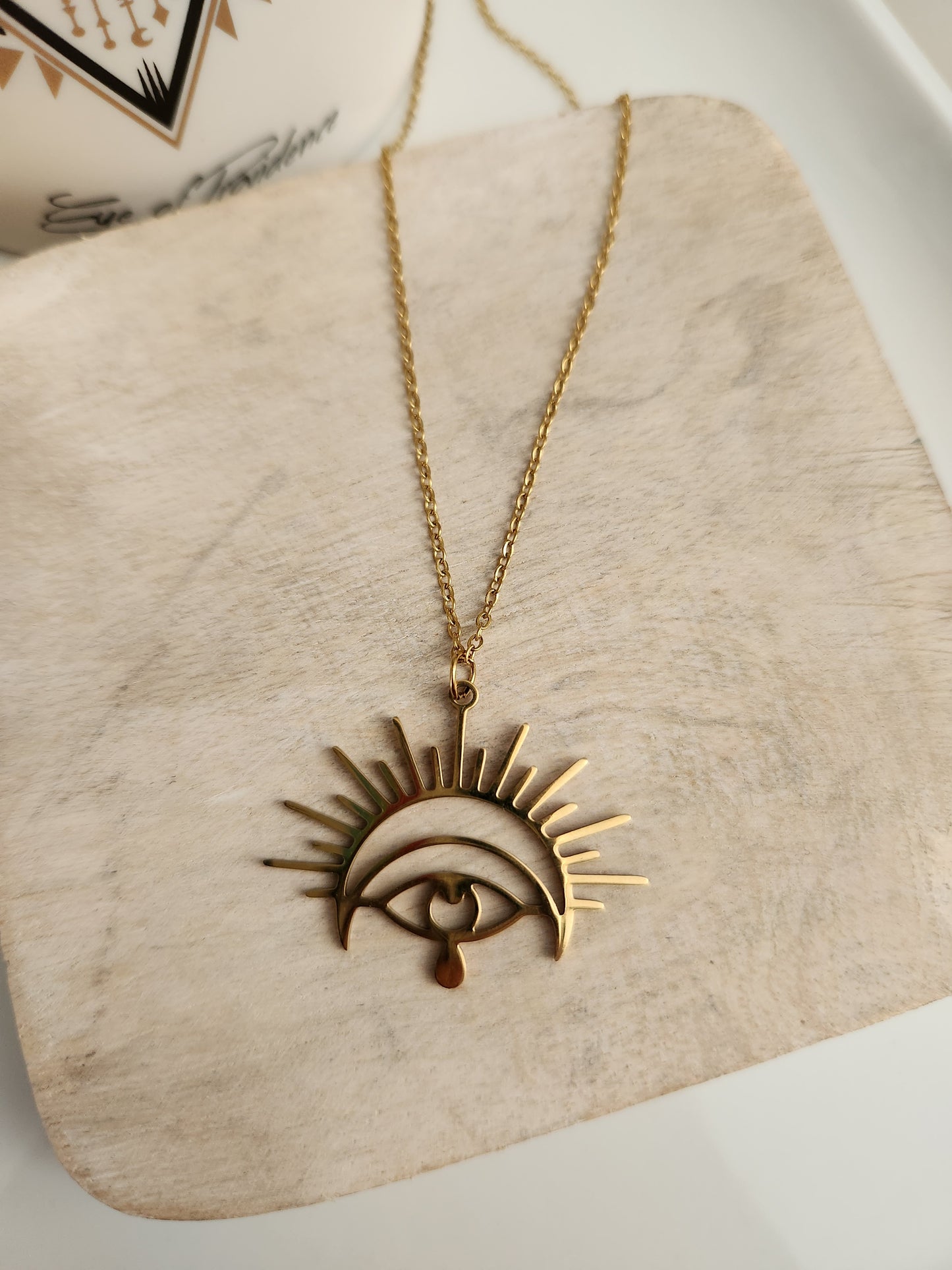 Evil Eye Pendant with Teardrop