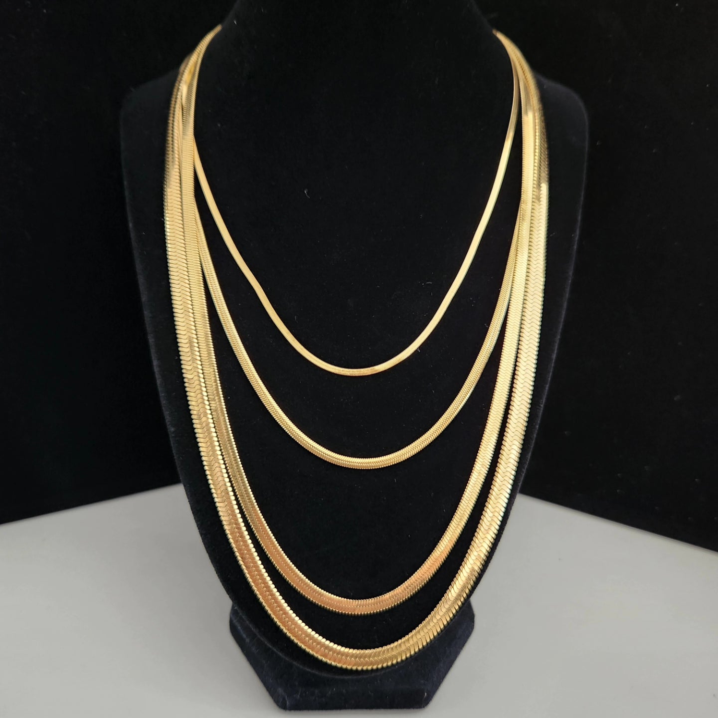 Gold Herringbone Necklaces