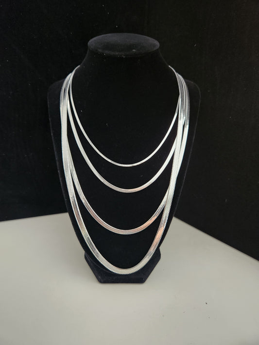 Silver Herringbone Necklace