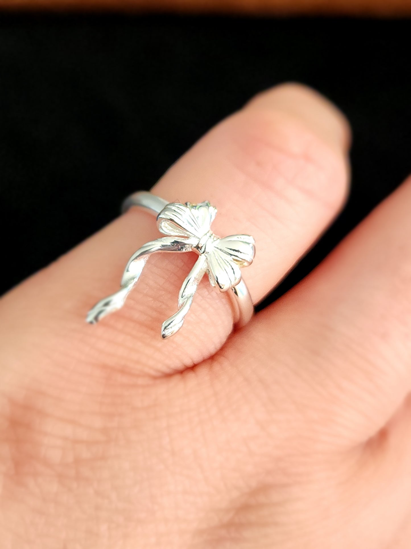 Silver Bow Adjustable Ring