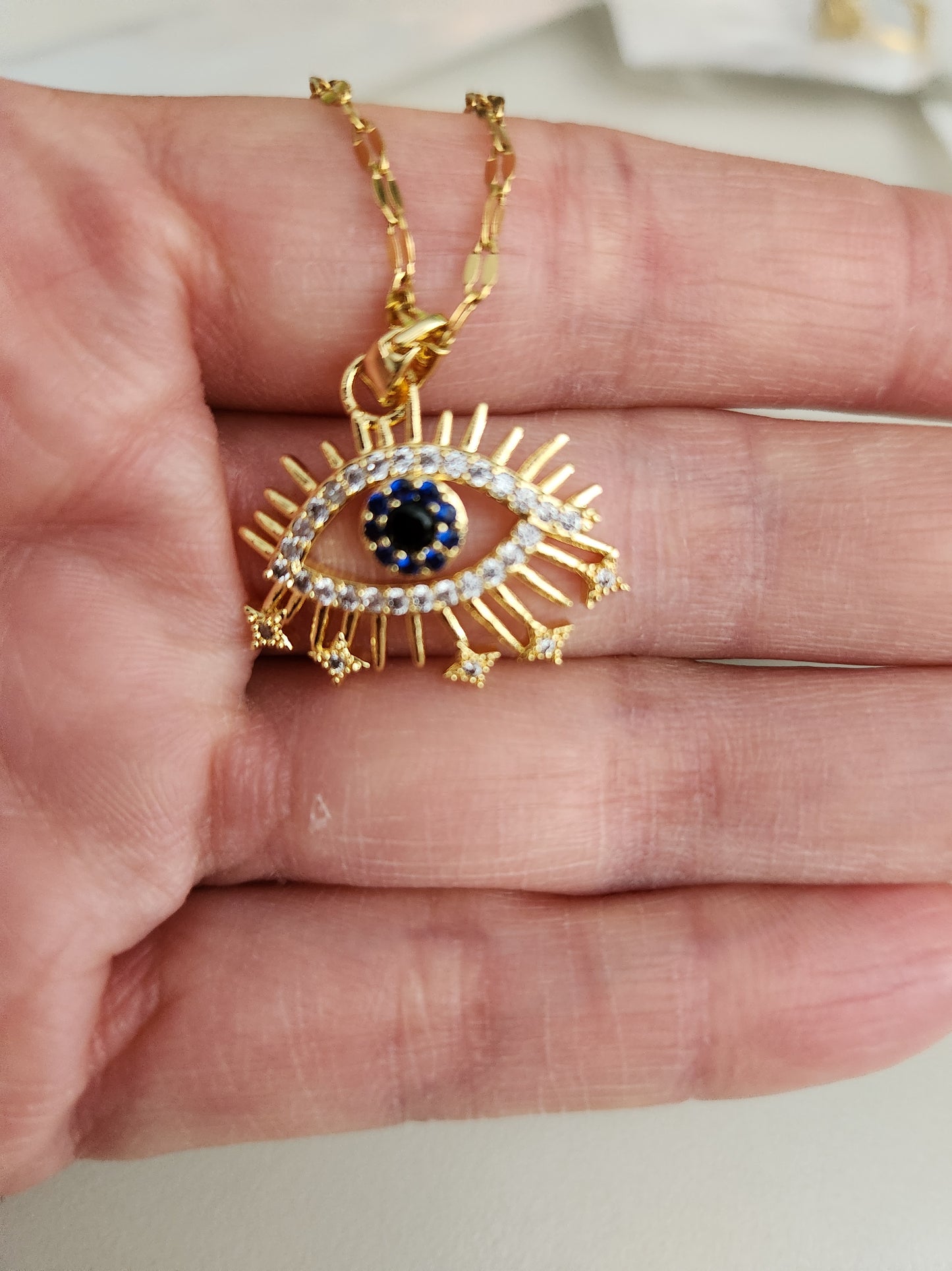 Evil Eye Rhinestone Pendant