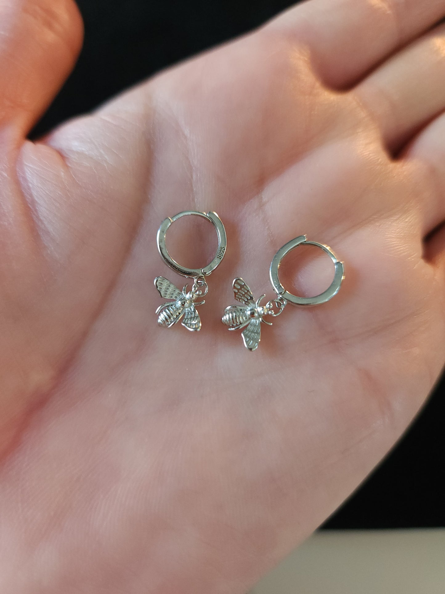 Silver plated Queen Bee Drop Earrings