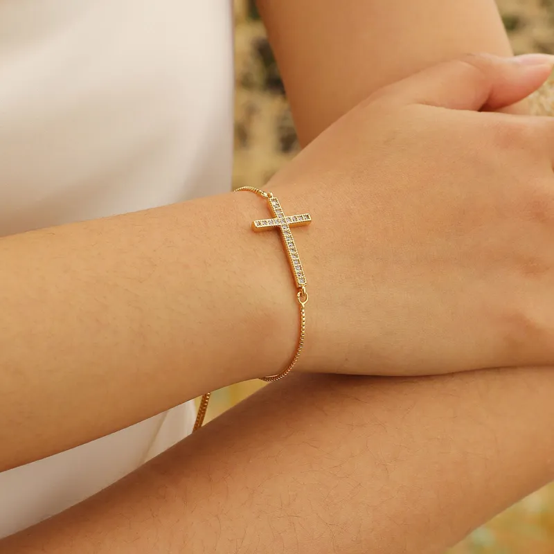 Gold Cross Bracelet