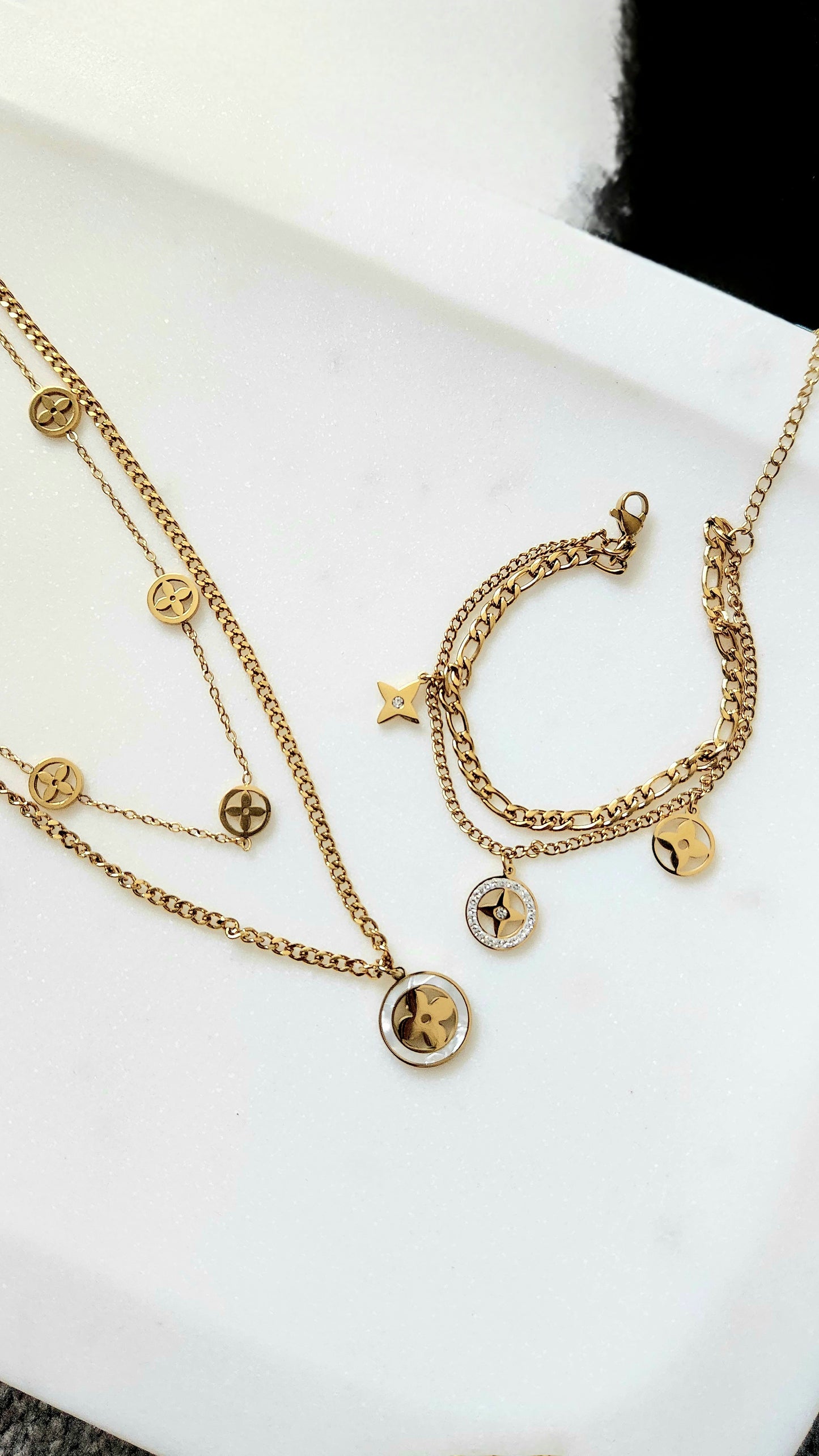 Clover Layered Necklace or Bracelet