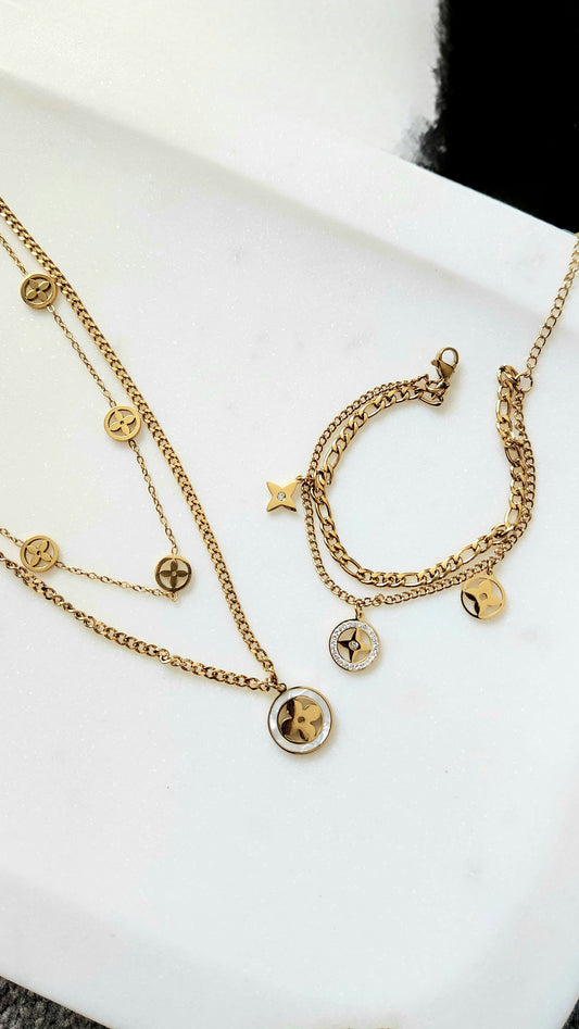 Clover Layered Necklace or Bracelet