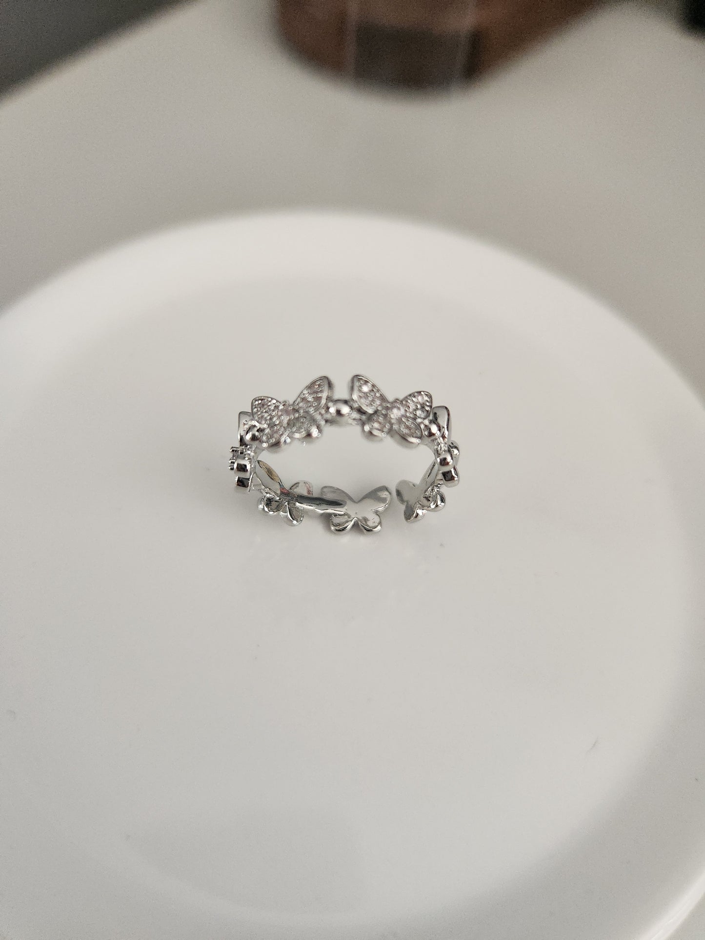 Silver Butterfly Adjustable Band