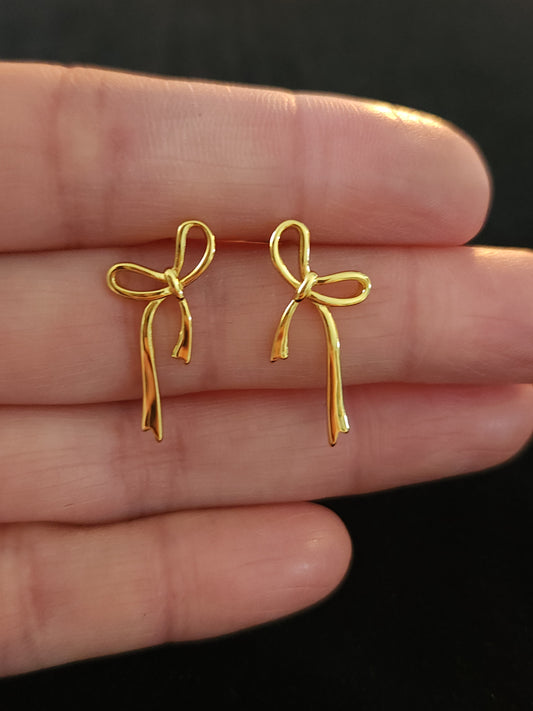 Gold Bow Earrings